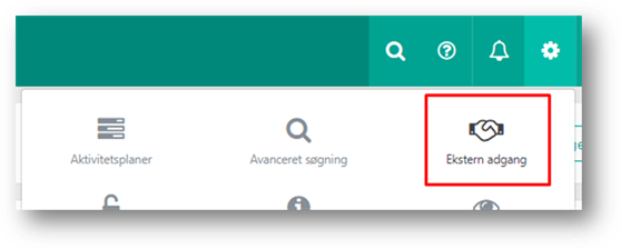 Indstillinger - Ekstern adgang